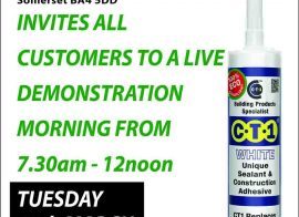 Total Plumbing – Somerset invites all customers to a live CTec products demo morning 15-03-16