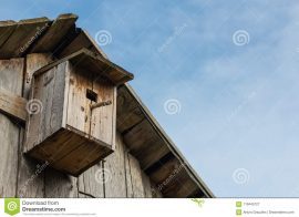 The best way to attach a large birdhouse to a barn wall.